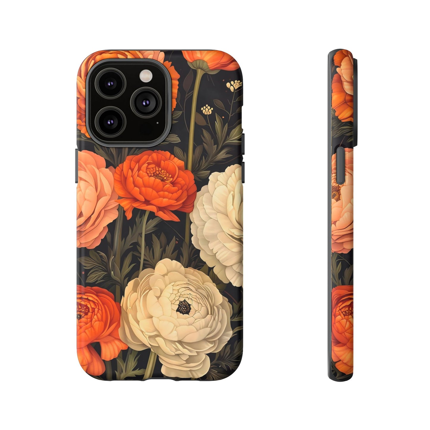 Floral Phone Case with Tough Protection, Blooming Ranunculus Design, Durable Cover, Gift for Flower Lovers, Eco-Friendly Phone Accessory