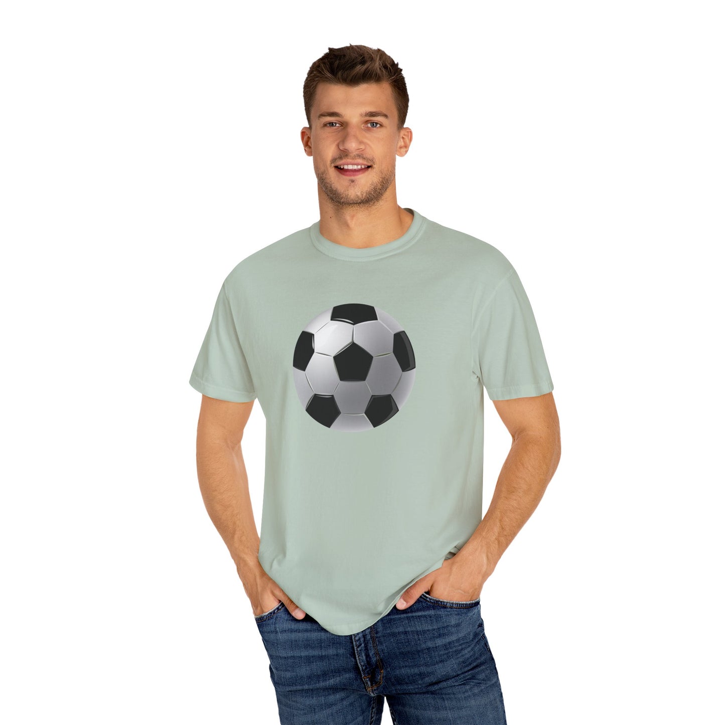 Dynamic Football Design - Sports Passion Energetic Unisex Garment-Dyed T-shirt