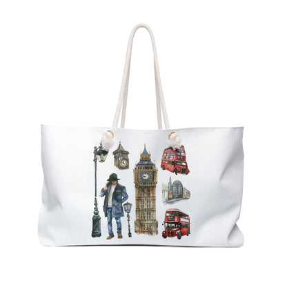 Stylish Travel Weekender Bag, London Theme Tote, Perfect for Getaways, Gifts, Weekend Trips, Summer Outings, Travel Lover's Bag