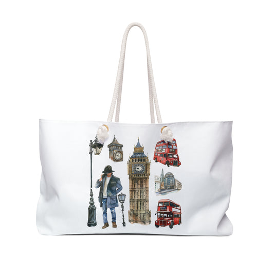 Stylish Travel Weekender Bag, London Theme Tote, Perfect for Getaways, Gifts, Weekend Trips, Summer Outings, Travel Lover's Bag