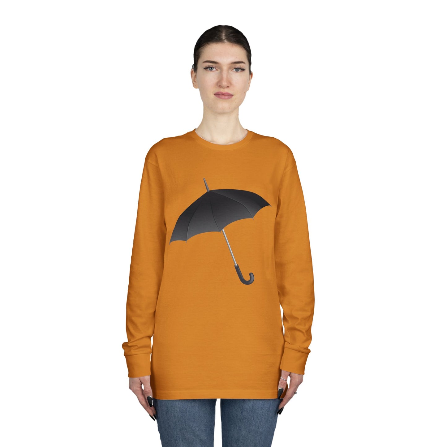 Long Sleeve Crewneck Tee - Elegant British Umbrella