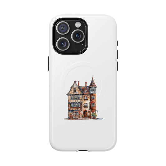 Artistic Magnetic Phone Case | Tough Protective Cover for iPhones | Unique House Design | Gift for Homeowners & Tech Lovers