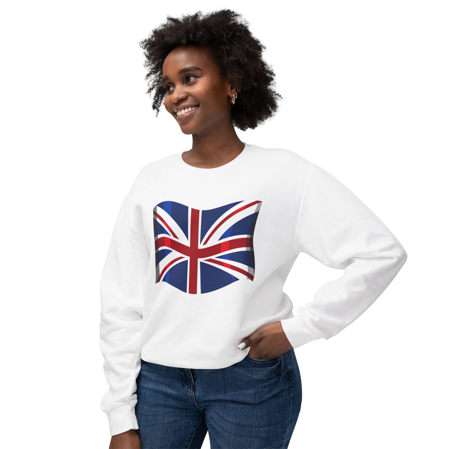 Unisex Lightweight Crewneck Sweatshirt - Classic UK Flag Design