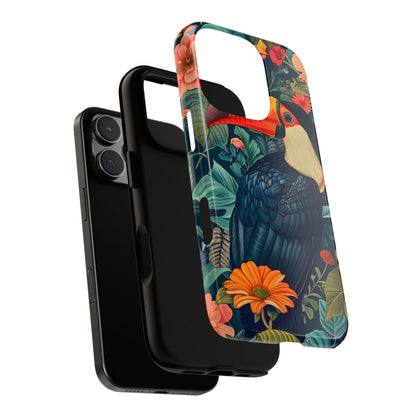 Tropical Toucan Phone Case - Cute Animal Design, Nature Lover Gift, Floral Pattern, Bird Lover Accessory, Summer Vibes