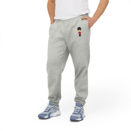 Adidas Unisex Fleece Joggers - Fun Character Design - British Royal Guard - Iconic Symbol of Tradition and Honor