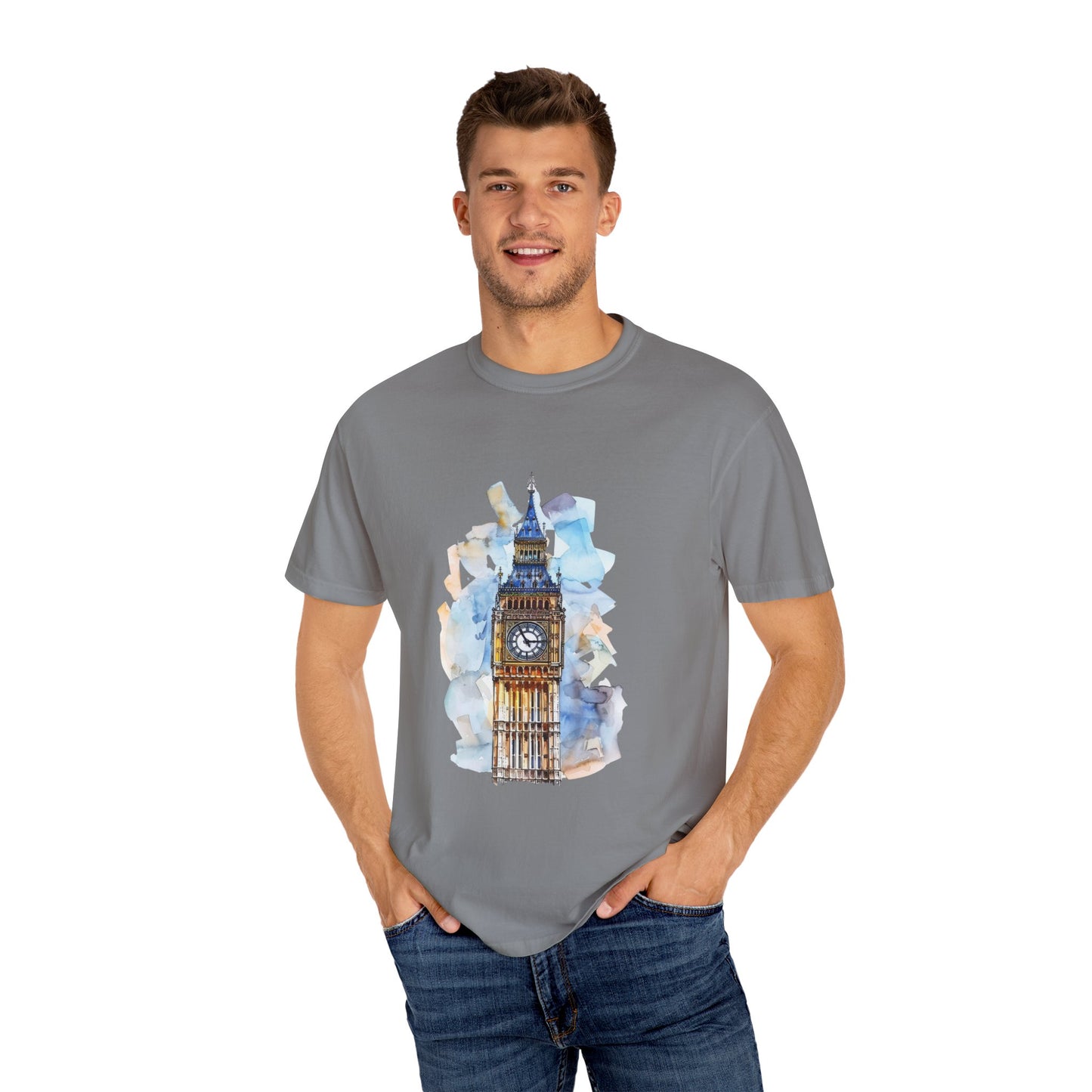 Unisex Garment-Dyed T-shirt - Iconic Big Ben Clock Tower