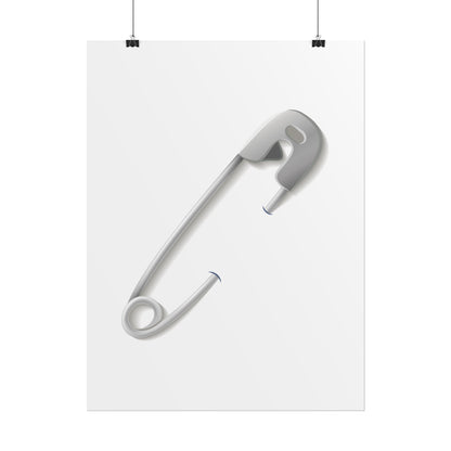 Minimalist Safety Pin Wall Art, Modern Decor, Unique Gift, Home Aesthetic, Art Print, Rolled Poster, Contemporary Interior Design