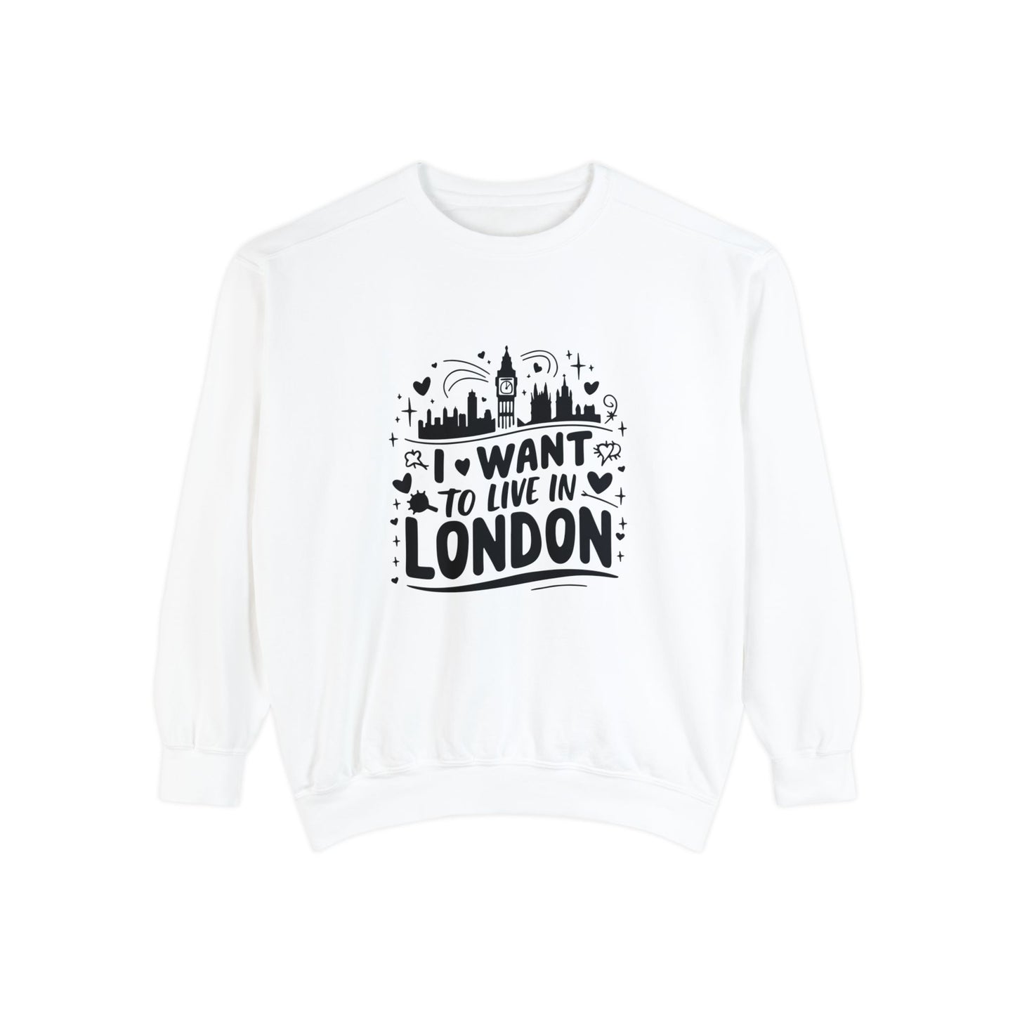 Unisex Garment-Dyed Sweatshirt Elegant - Living my Best in London