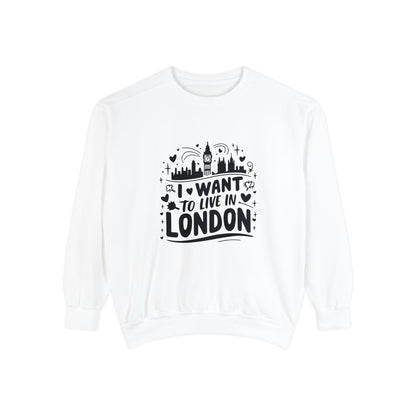 Unisex Garment-Dyed Sweatshirt Elegant - Living my Best in London