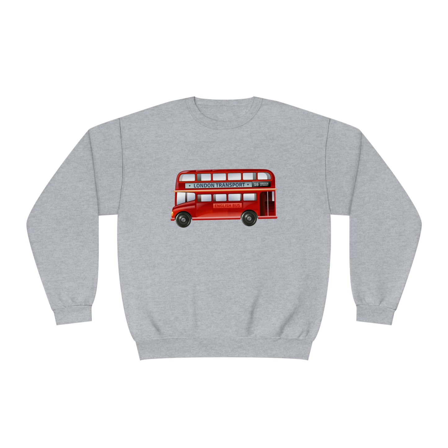 Unisex NuBlend® Crewneck Sweatshirt - London Transport English Bus Iconic Red Double-Decker