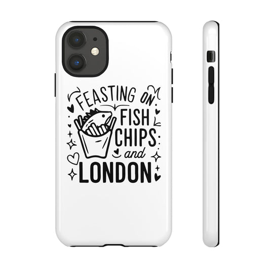 London Fish & Chips Phone Case | Fun Gift for Foodies, Travel Lovers, London Souvenir, Unique Accessories, Personalization Option