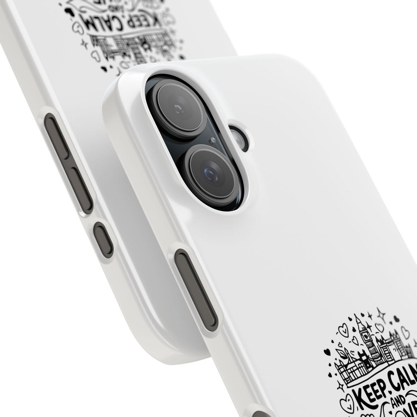 Keep Calm London Vibes Slim Phone Case, Black and White Phone Cover, Trendy Gift for London Lovers, Stylish Phone Accessory, Travel Souvenir