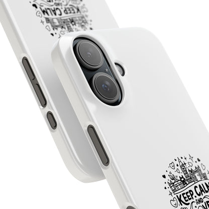 Keep Calm London Vibes Slim Phone Case, Black and White Phone Cover, Trendy Gift for London Lovers, Stylish Phone Accessory, Travel Souvenir