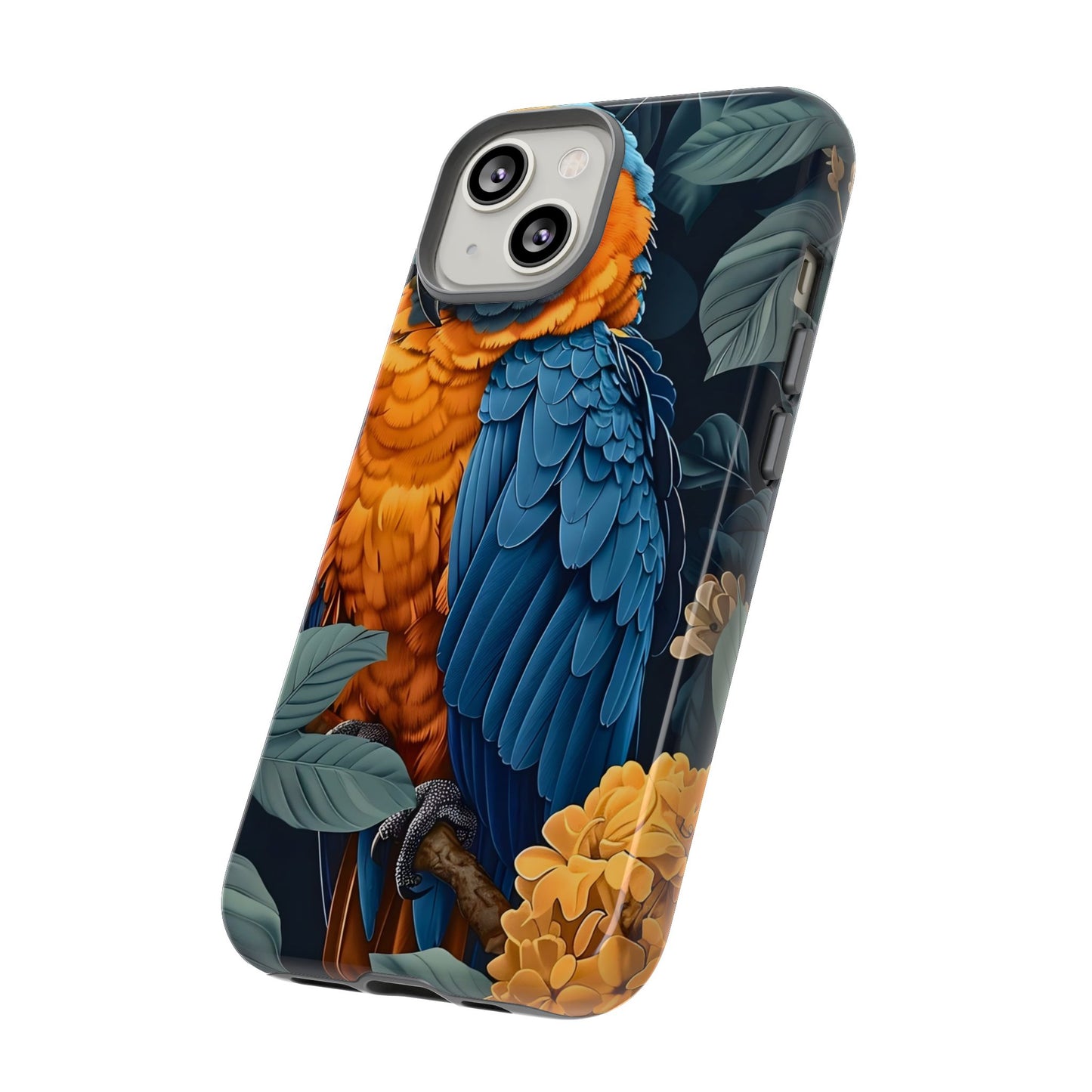 Tropical Parrot Phone Case - Tough Cases, Colorful Phone Cover, Nature Lover Gift, Floral Design, Bird Lover Accessory