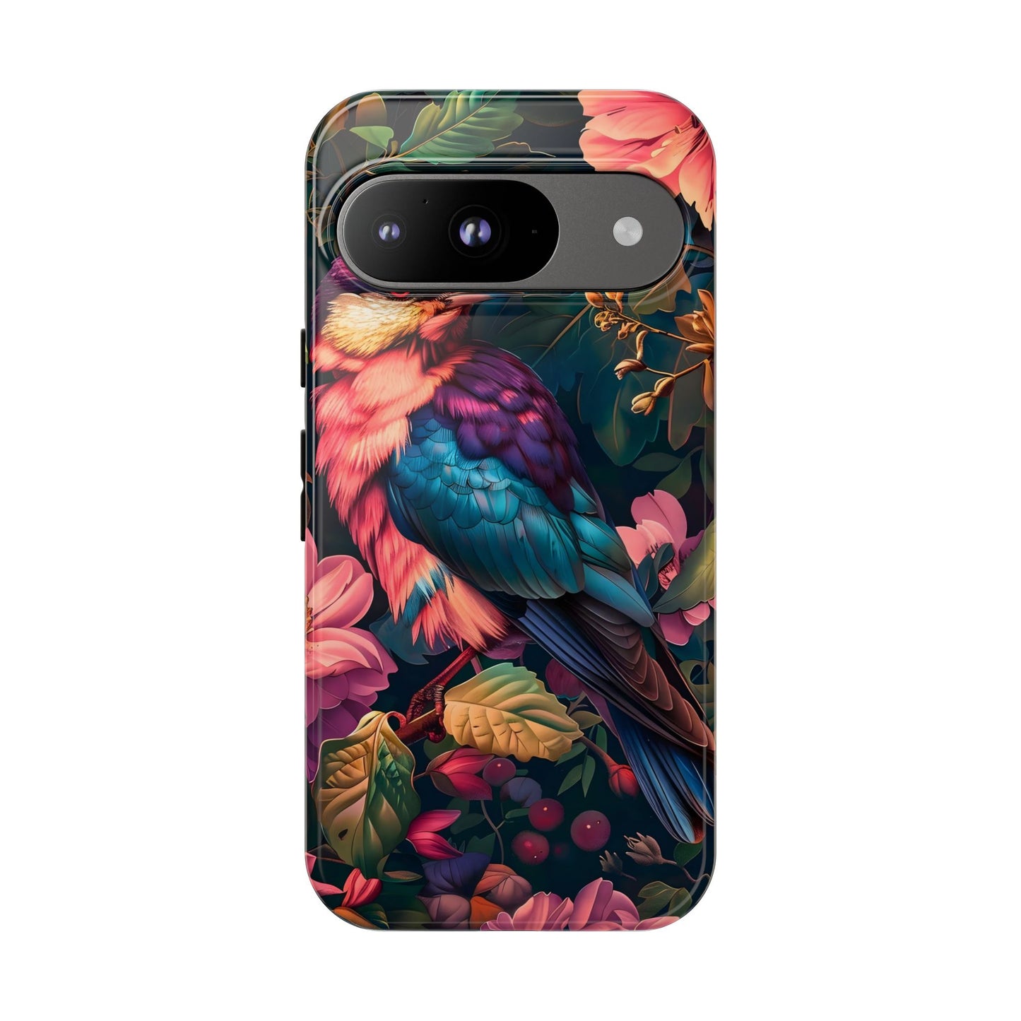 Tough Cases: Vibrant Tropical Bird Phone Case, Floral Smartphone Cover, Nature Lover Gift, Boho Phone Accessory, Cute Bird Case
