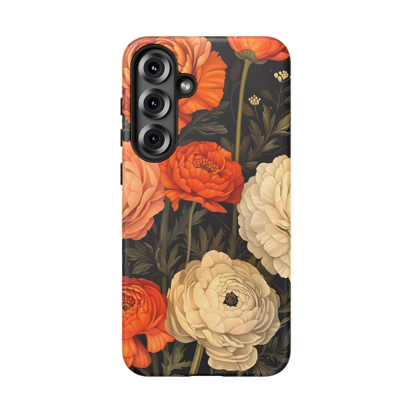 Floral Phone Case with Tough Protection, Blooming Ranunculus Design, Durable Cover, Gift for Flower Lovers, Eco-Friendly Phone Accessory