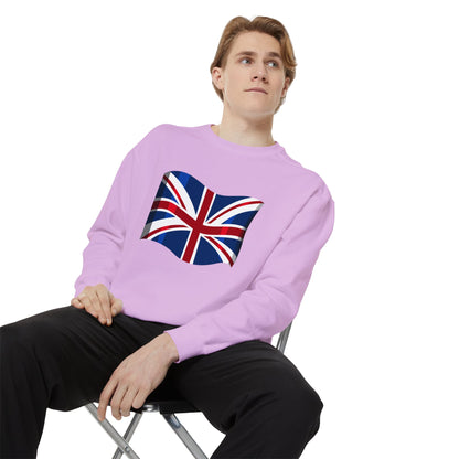 Unisex Garment-Dyed Sweatshirt - Classic UK Flag