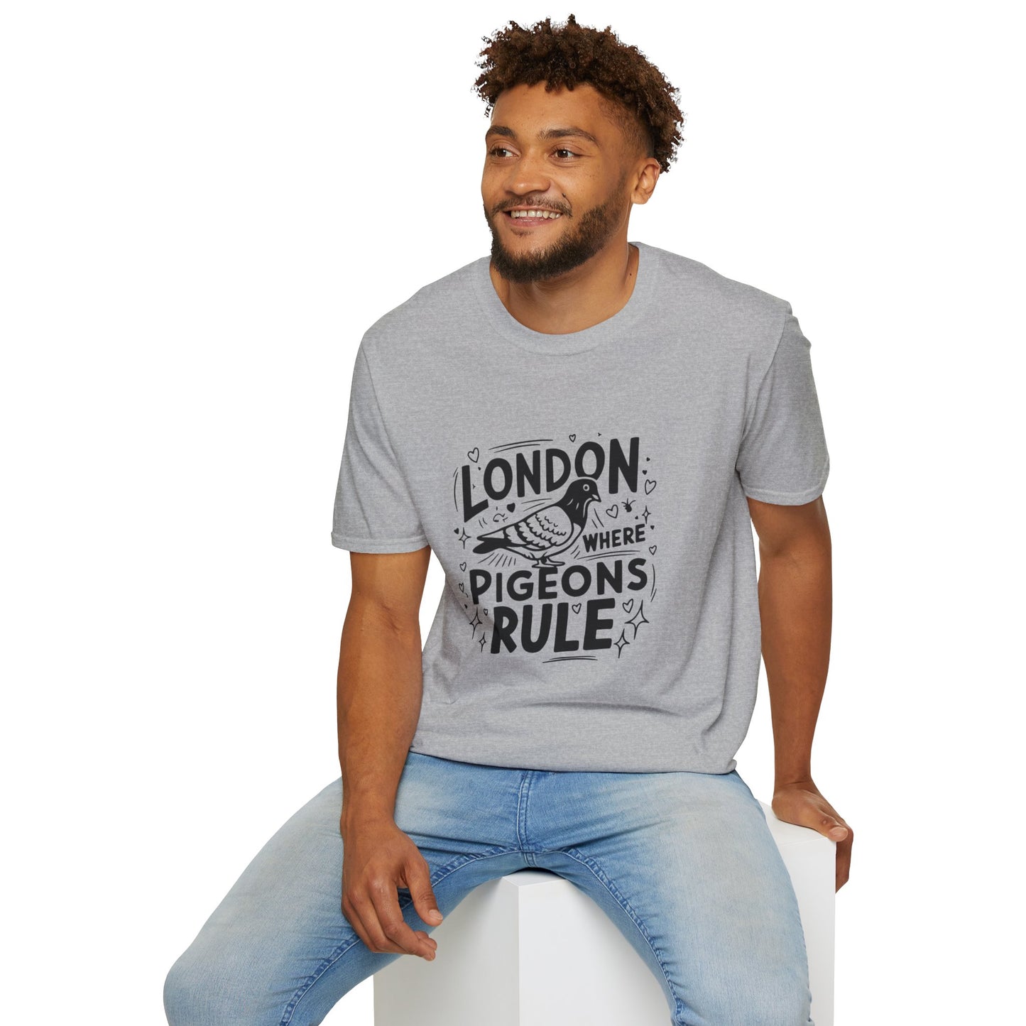 London Where Pigeons Rule Unisex Softstyle T-Shirt