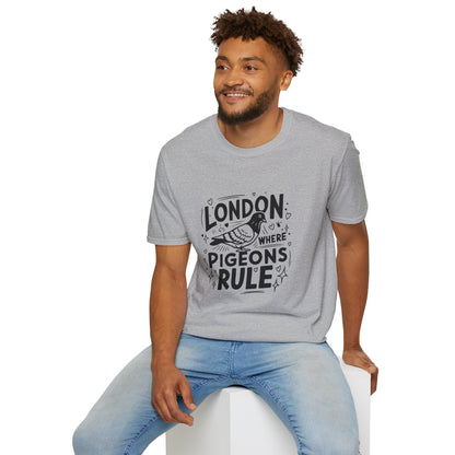 London Where Pigeons Rule Unisex Softstyle T-Shirt