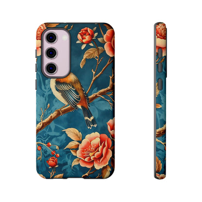 Bird & Floral Phone Case, Tough Cases for Nature Lovers, Gift for Her, Customizable Design, Vibrant Tech Accessories