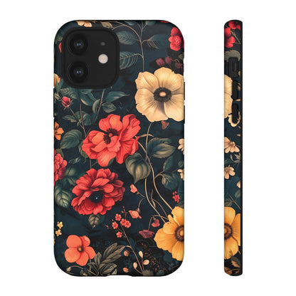 Floral Phone Case, Tough Cases, Flower Motif, Protective Cover, Gift for Her, Floral Design, Spring Accessory