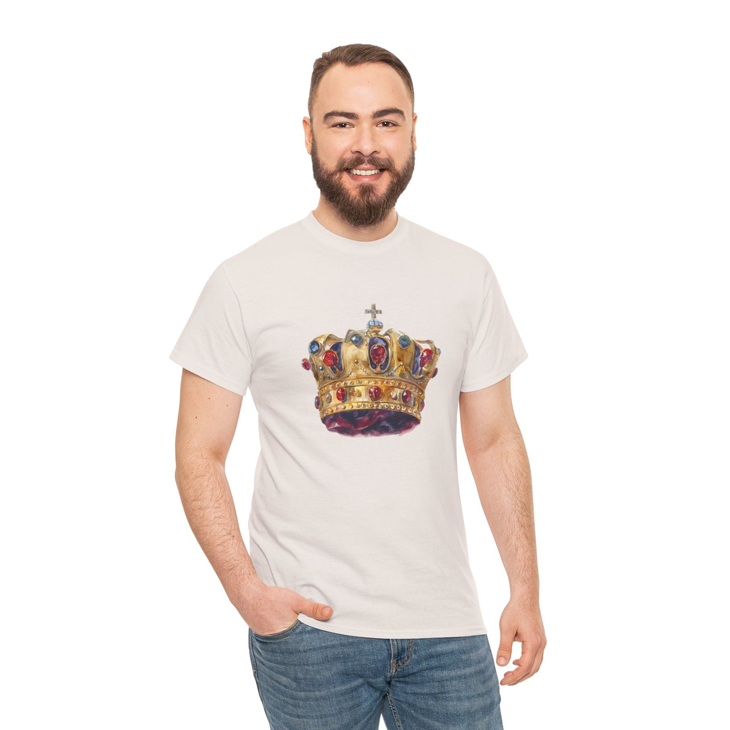 Unisex Heavy Cotton T-Shirt Premium -  British Royal Crown