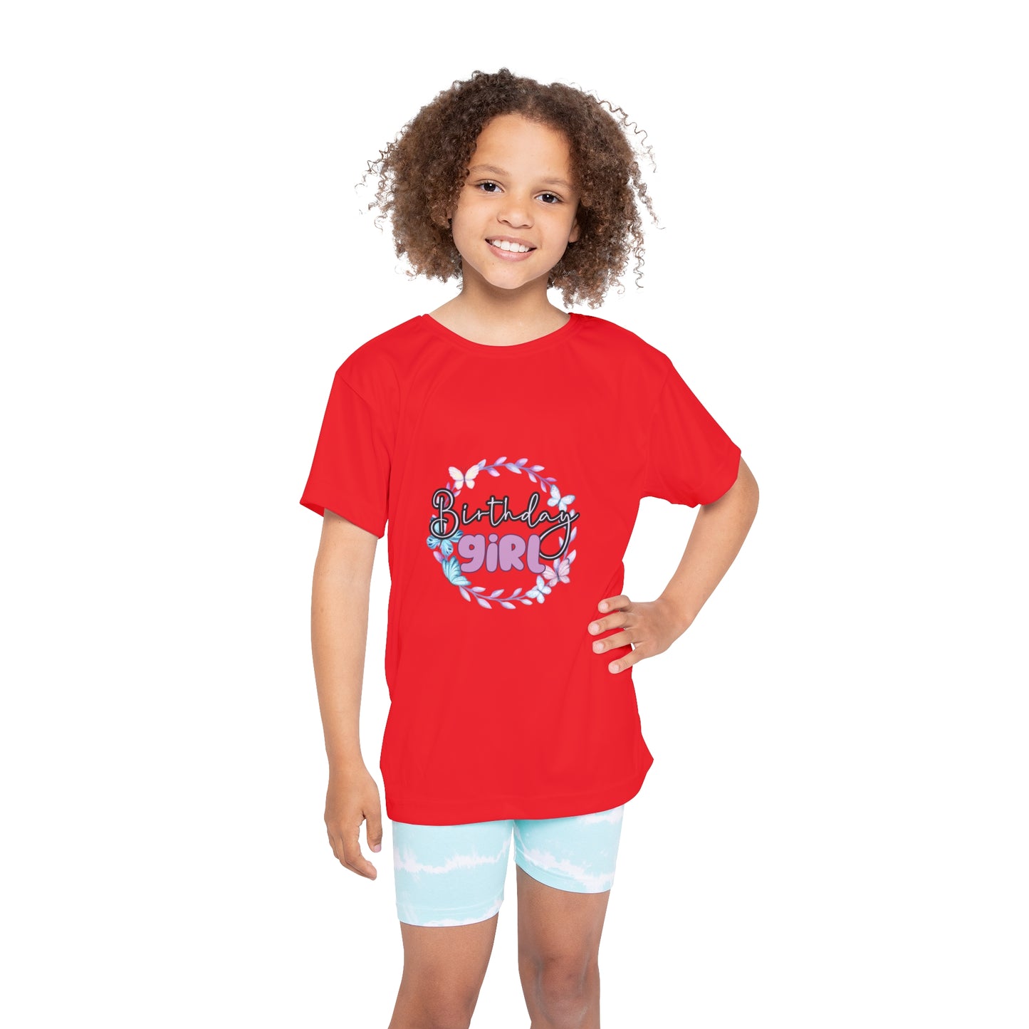 Kids Sports Jersey - Birthday Girl Clipart with Wild Animal Print - Birthday Girl Design for Active Celebrations