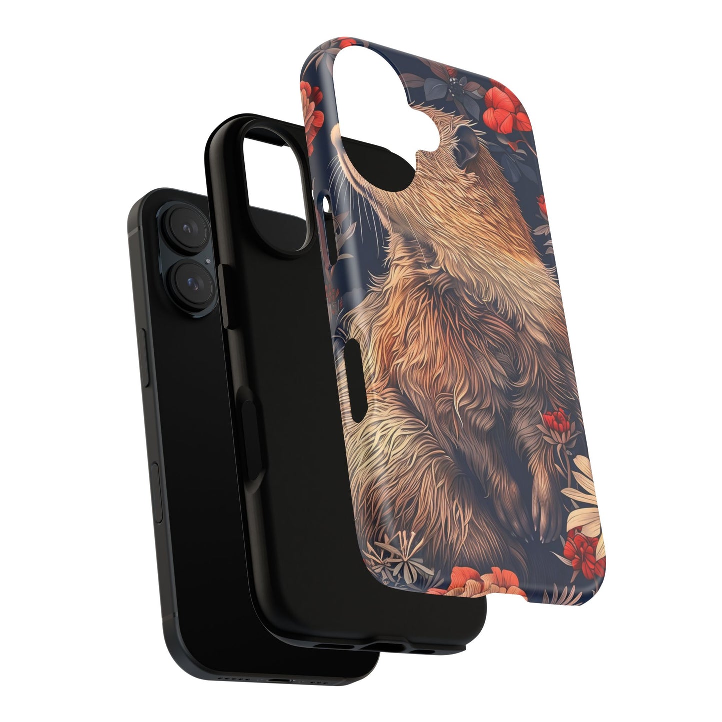 Floral Critter Phone Case, Tough Cases for Animal Lovers, Protective Cases for Phones, Unique Gift for Wildlife Enthusiasts