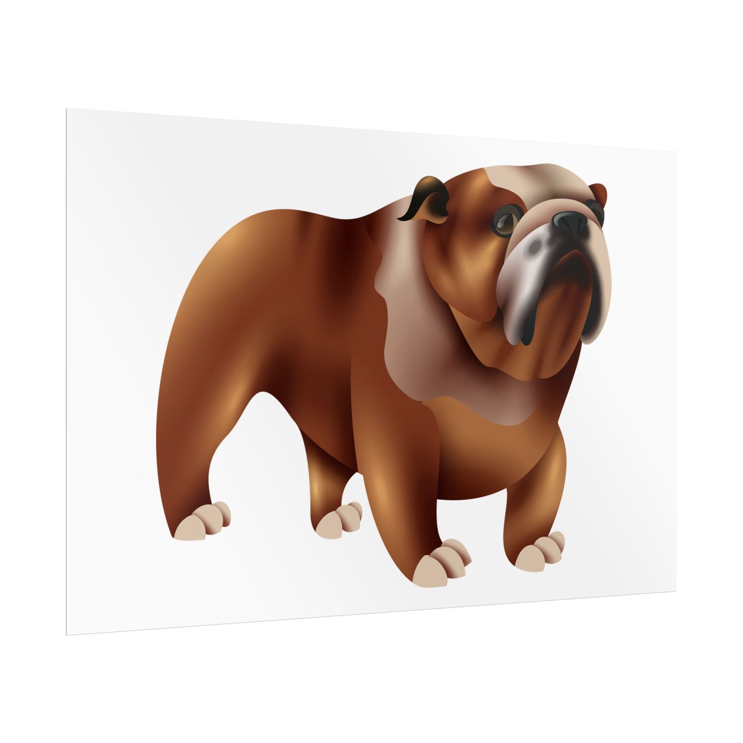 Bulldog Rolled Poster Art | Dog Lover’s Wall Decor | Unique Gift for Pet Owners | Living Room or Office Decor