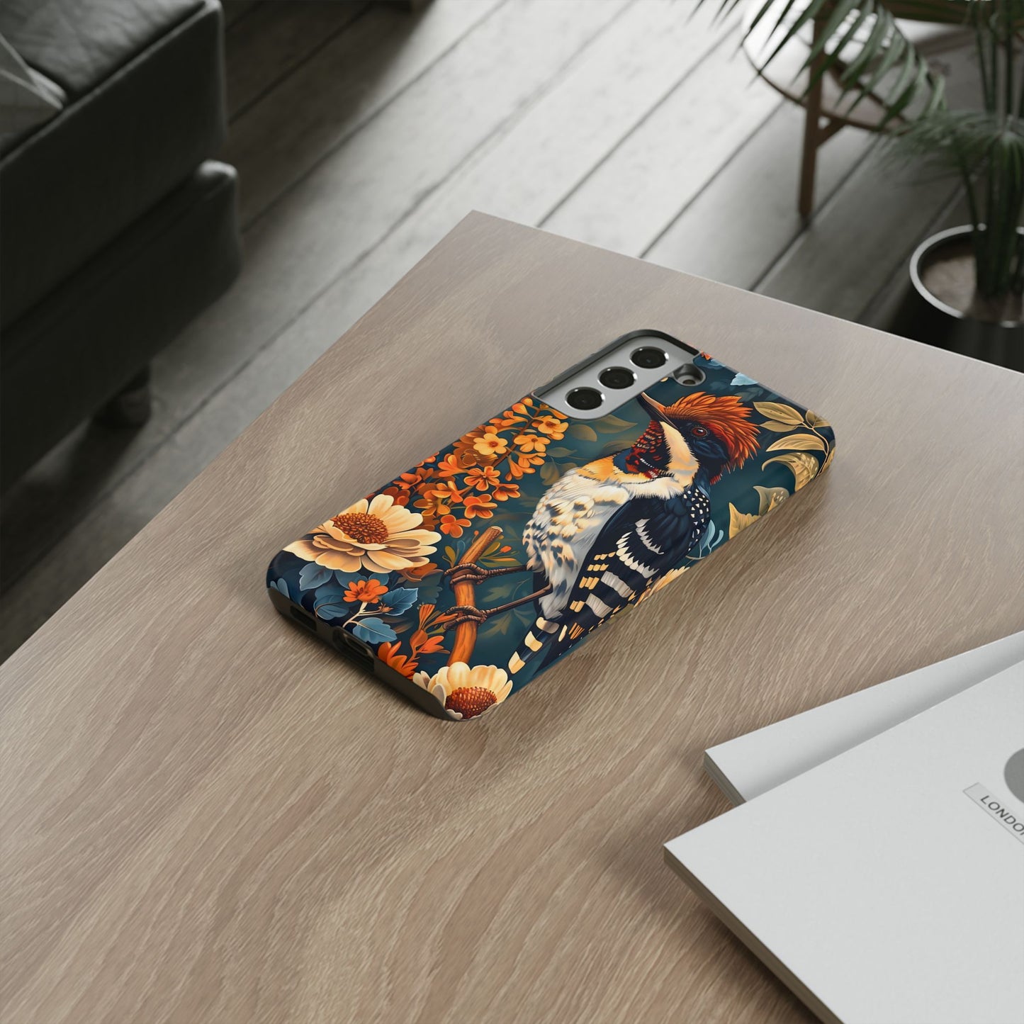 Tough Cases: Floral Bird Phone Case, Vintage Style Cover, Nature Lover Gift, Botanical Design, Spring Inspire Fashion