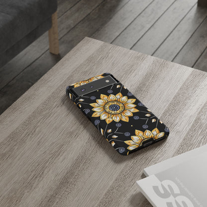 Floral Phone Case with Mandala Design, Tough Cases for iPhone & Samsung, Boho Style, Gift for Her, Unique Accessories