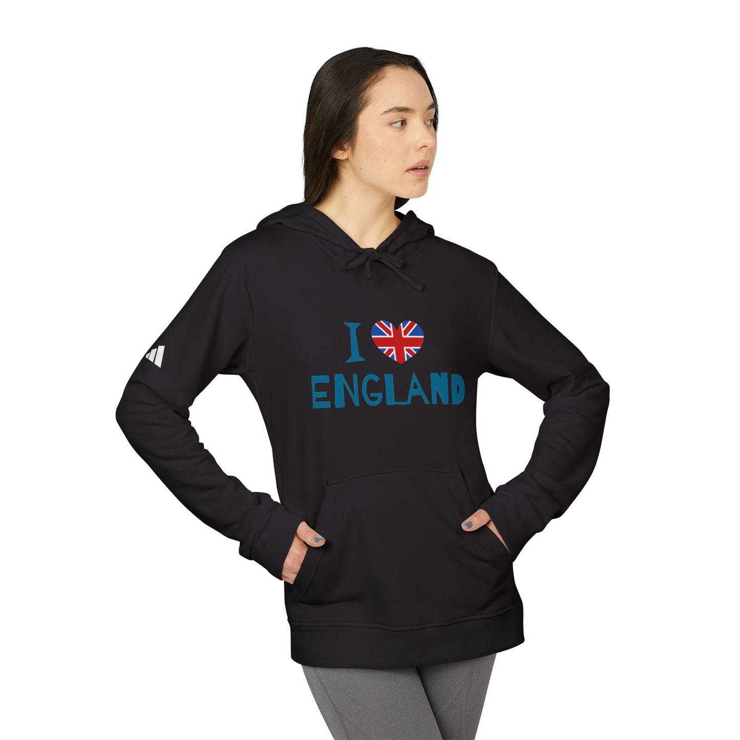 I Love England Unisex Fleece Hoodie - Comfortable British Pride Sweatshirt for Everyday Wear