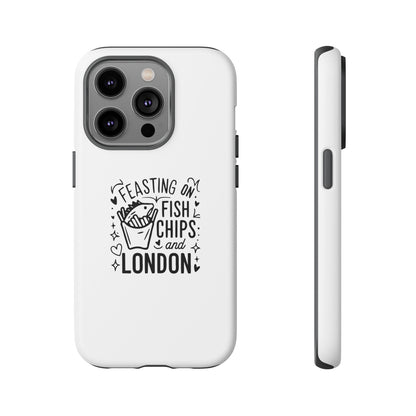 London Fish & Chips Phone Case, Tough Cases with Fun Design for Food Lovers, Unique Gift for Travelers, Cell Phone Accessories