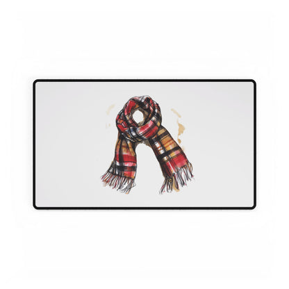 Cozy Plaid Desk Mat for Home Office, Computer Desk Protector, Warm Workspace Decor, Fall/Winter Vibes, Stylish Desk Accessory
