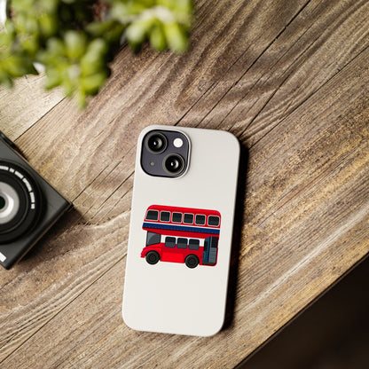 Charming Red Double-Decker Bus Phone Cases, Cute Phone Covers for Travelers, Gifts for London Lovers, Stylish Mobile Accessories, [...]