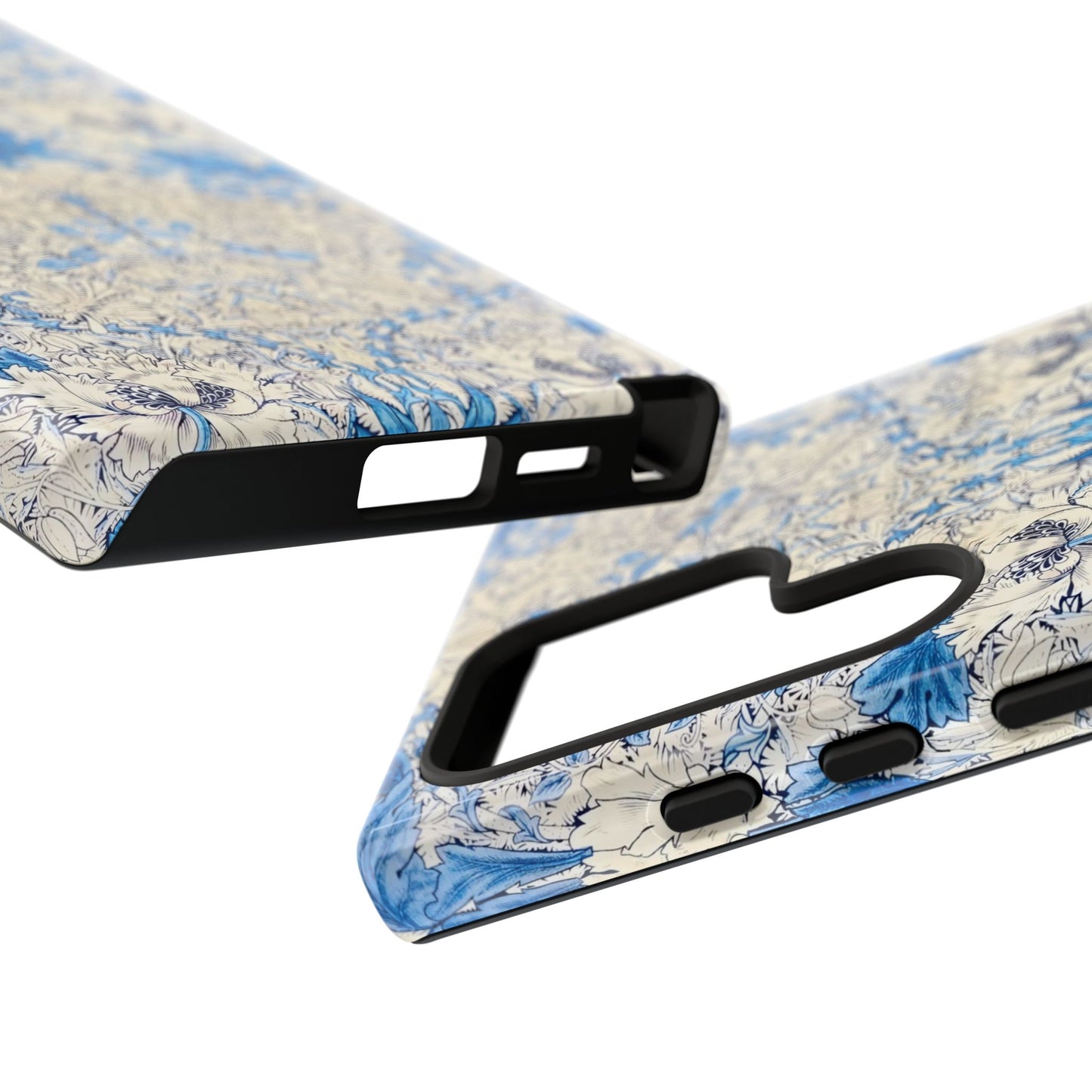 Elegant Floral Phone Case, Tough iPhone Cover, Stylish Mobile Protector, Blue Patterned Case, Unique Gift for Her