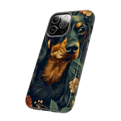 Dachshund Phone Case, Floral Pet Phone Cover, Dog Lover Gift, Tough Phone Case, Custom Dachshund Design, Unique Dog Owner Accessory