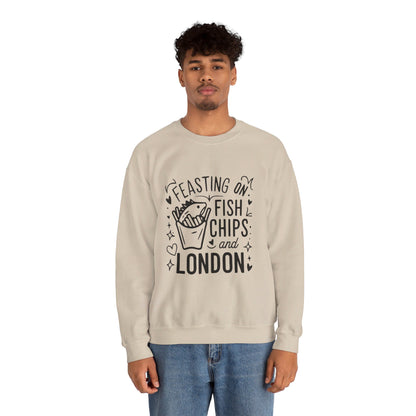 Unisex Heavy Blend™ Crewneck Sweatshirt Relaxed - Fish Chips and London