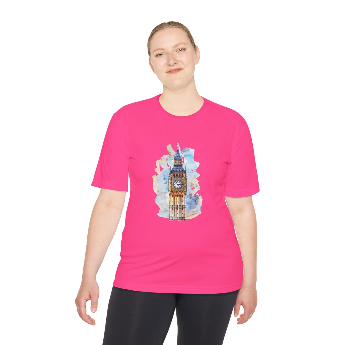 Unisex Moisture Wicking Tee - Iconic Big Ben Illustration Wall Decor