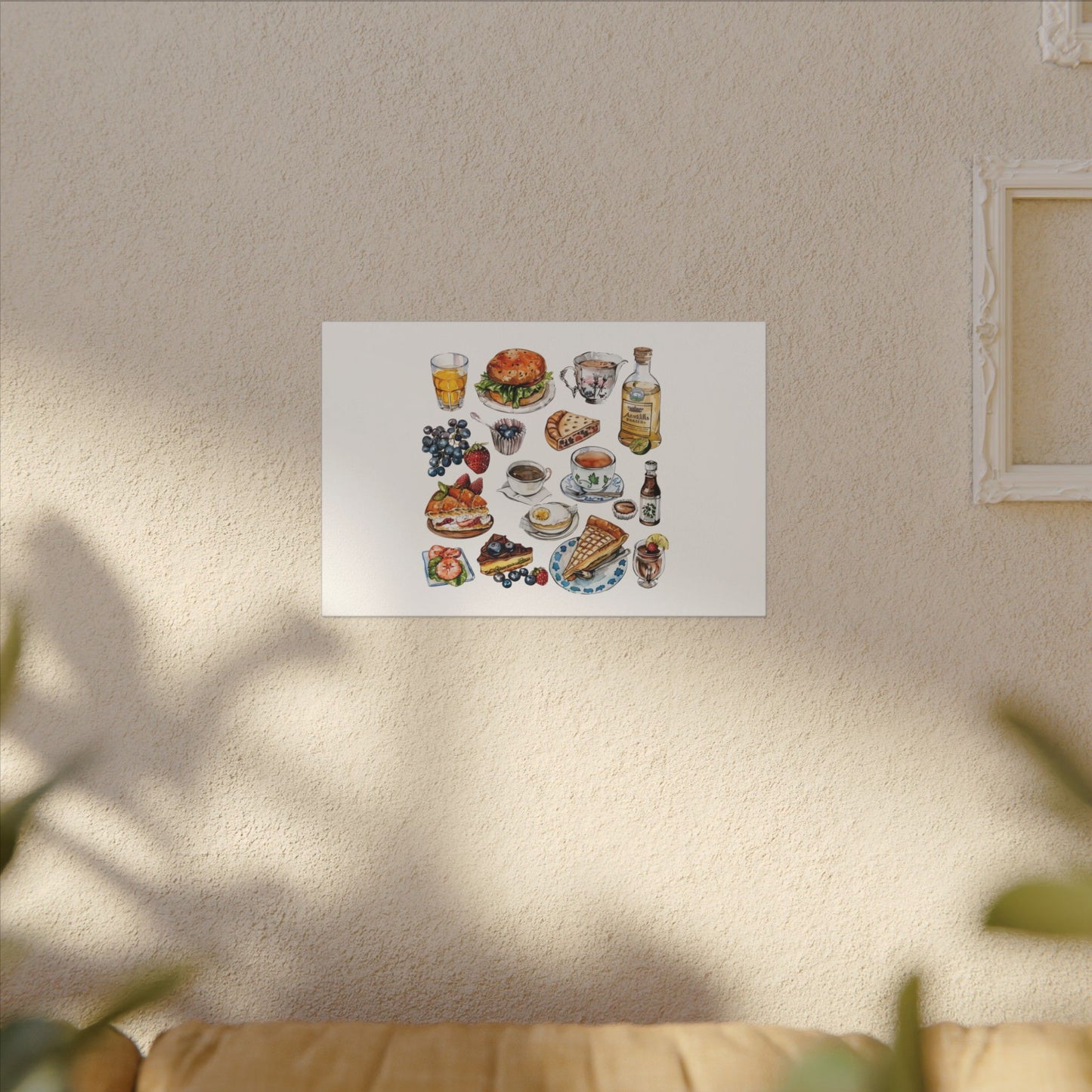 Breakfast Feast Canvas Print, Food Art, Kitchen Decor, Gifting for Food Lovers, Brunch Vibes, Wall Art