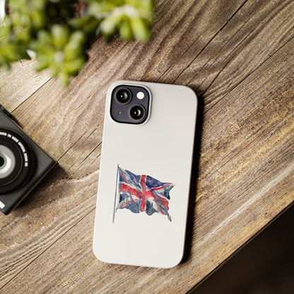 British Flag Slim Phone Case, UK Phone Cover, Patriotic Gift, Mobile Case for Travelers, England Accessories