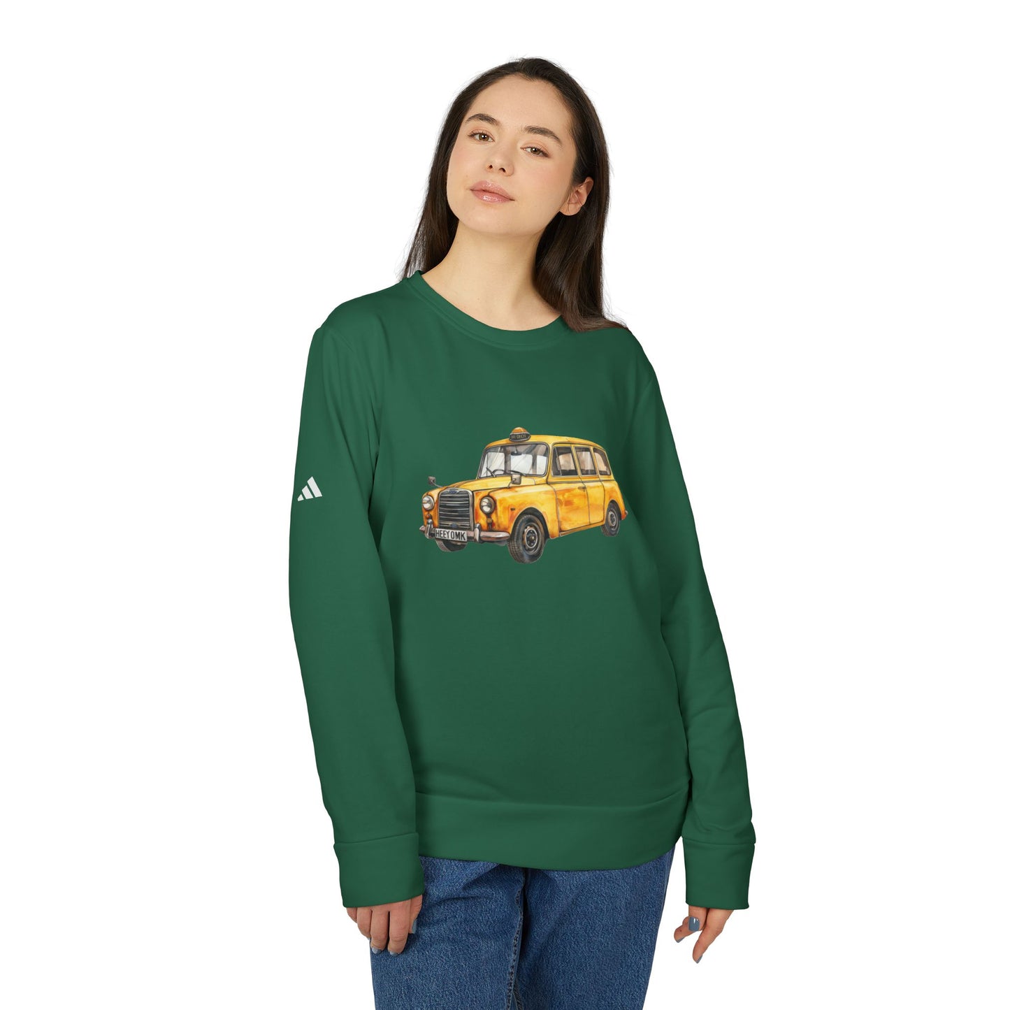 Unisex Fleece Crewneck - Vintage New York Taxi Sweatshirt