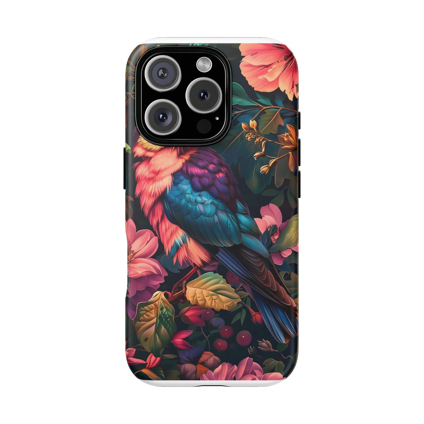 Tough Cases: Vibrant Tropical Bird Phone Case, Floral Smartphone Cover, Nature Lover Gift, Boho Phone Accessory, Cute Bird Case