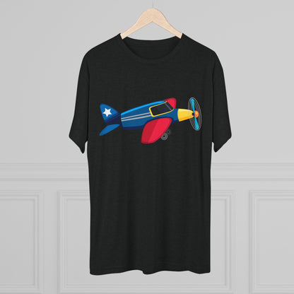 Vintage Airplane Illustration - Retro Aviation Cozy Unisex Tri-Blend Crew Tee