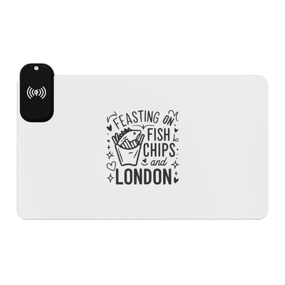 LED Gaming Mouse Pad with Wireless Charging - Customizable Gaming Gift, Laptop Accessory, Office Decor, Unique Gamer Present, Tech