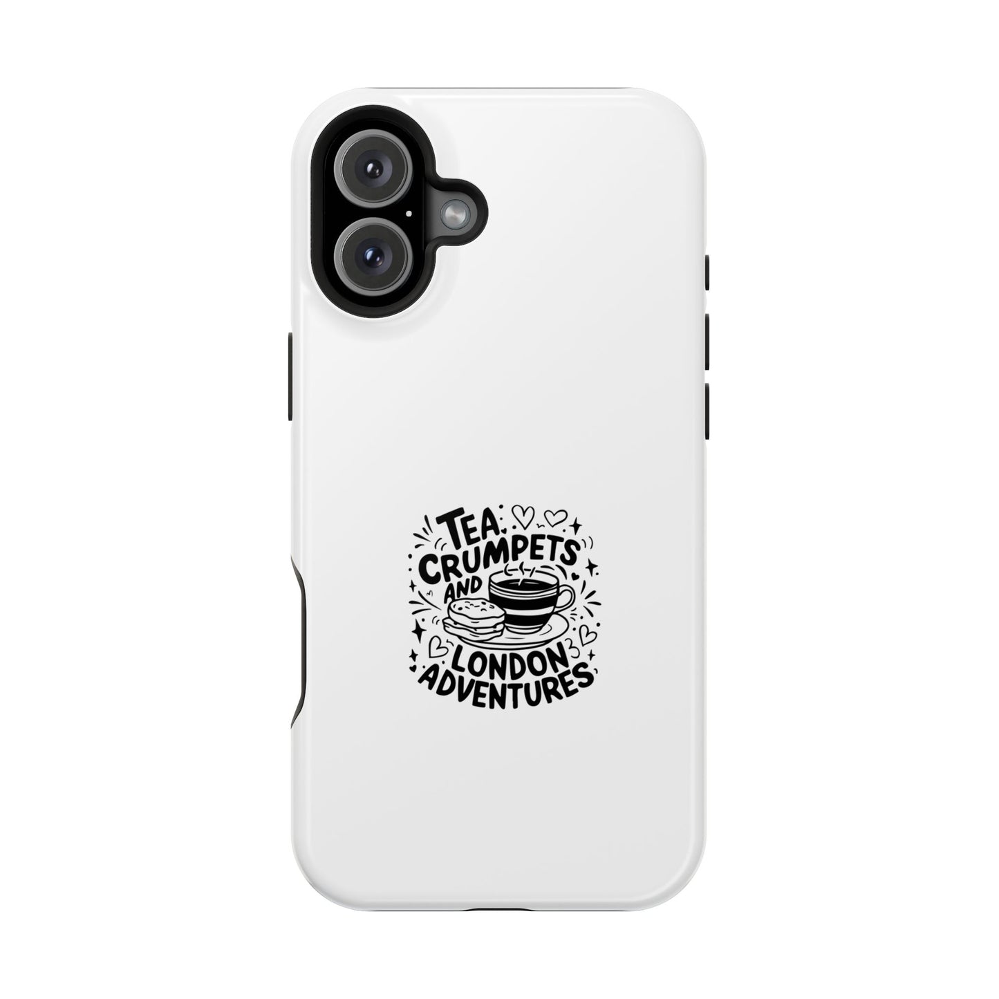 Magnetic Phone Case - Tea Crumpets London Adventures, Gift for Travelers, Cute Phone Cover, Unique Phone Accessory, Fun Design