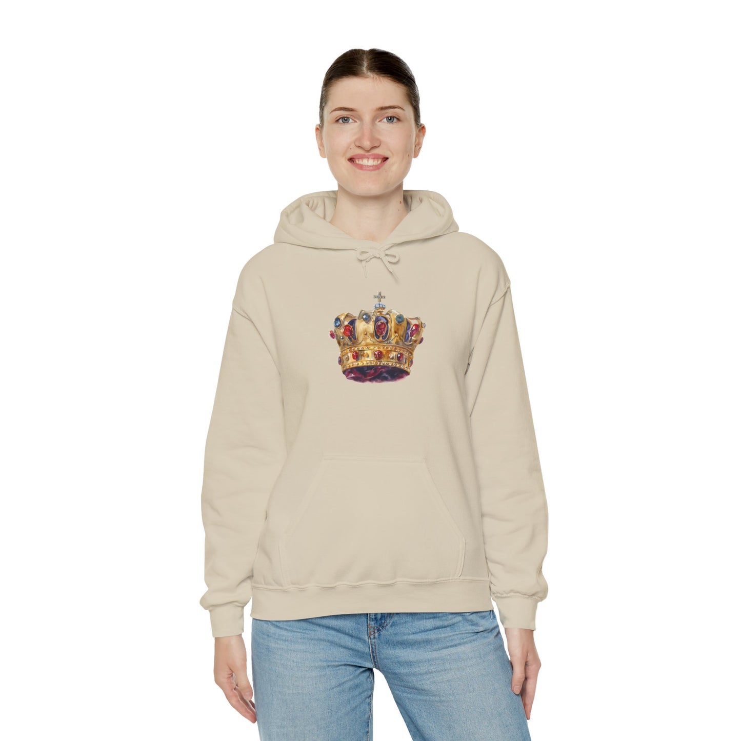 Unisex Heavy Blend™ Hooded Sweatshirt - British Royal Crown - Symbol of Regal Elegance and Authority