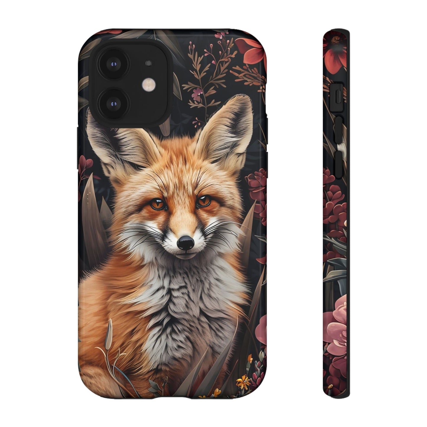 Fox Floral Phone Case, Tough Cases for Animal Lovers, Nature Themed Gift, Cute Phone Cover, Wild Fox Protector