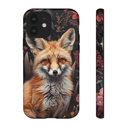 Fox Floral Phone Case, Tough Cases for Animal Lovers, Nature Themed Gift, Cute Phone Cover, Wild Fox Protector