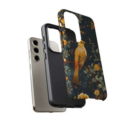 Floral Phone Case, Tough Cases with Bird Design, Nature Lover Gift, Stylish Protection, Birthday Present, Floral Phone Cover